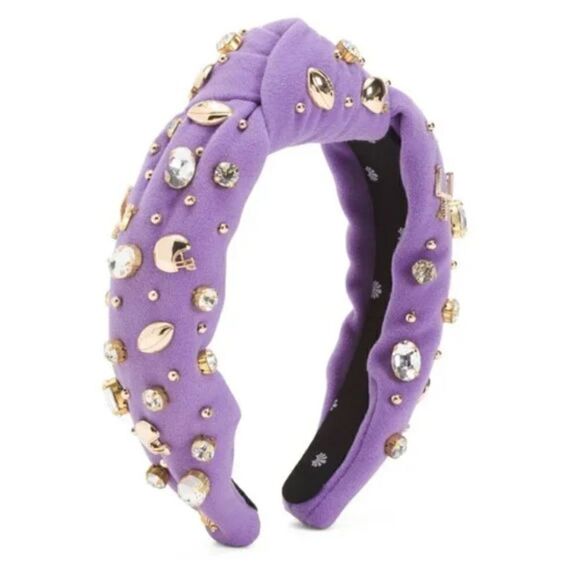 NEW Lele Sadoughi Football Rhinestone Knot Headband superball - Picture 2 of 10